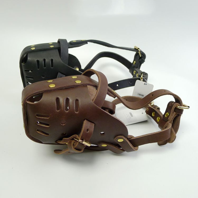 Durable Leather Dog Muzzle for Medium & Large Breeds