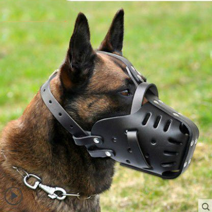 Premium Cowhide Dog Muzzle – Medium & Large Dogs